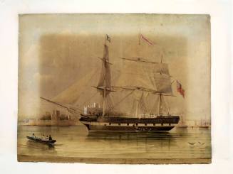 The ALEXANDER, Captain Phillipson getting underway off Macquarie Fort Sydney NSW 1847