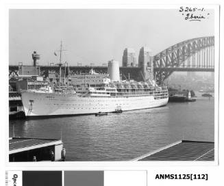 P&O liner IBERIA moored starboard side to wharf at Circular Quay, Sydney Harbour