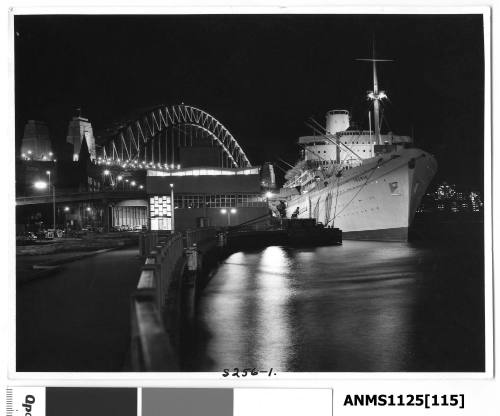 P&O liner IBERIA moored starboard side to wharf at Circular Quay, Sydney Harbour