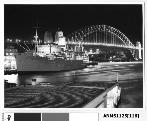 P&O liner IBERIA moored starboard side to wharf at Circular Quay, Sydney Harbour