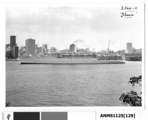 Photogrpah of SS IBERIA leaving Sydney Harbour