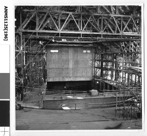 Interior view of one of the sails being erected during the construction of the Sydney Opera House