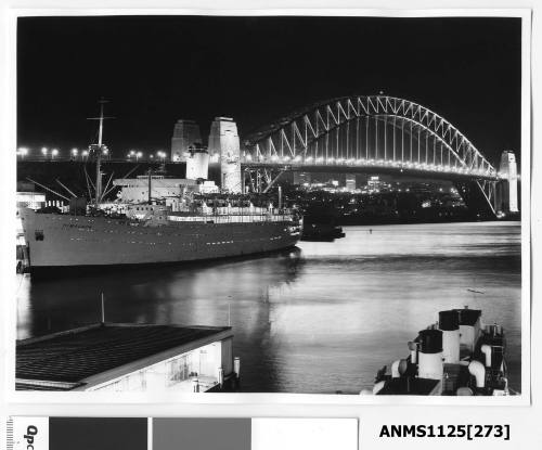 P&O liner HIMALAYA moored at the International Terminal, Circular Quay with the Sydney Harbour Bridge in the background