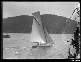 Yacht under sail, possibly during the Pittwater Regatta