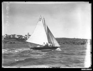 21-foot restricted class yacht WATTLE (C9) on Sydney Harbour, INSC 945