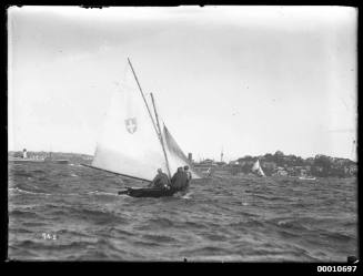 16-foot skiff sailing near Point Piper on Sydney Harbour