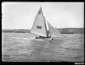 12-foot skiff sailing on Sydney Harbour