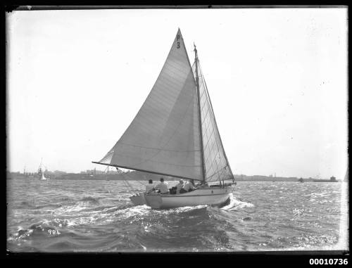 Prince class yacht RIAWENA on Sydney Harbour, INSC 984