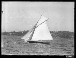 Gaff tops'l cutter on Sydney Harbour, inscribed 1939