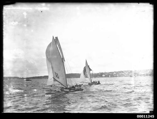 CUTTY SARK and another 18-footer racing on Sydney Harbour