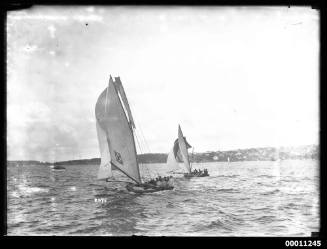 CUTTY SARK and another 18-footer racing on Sydney Harbour