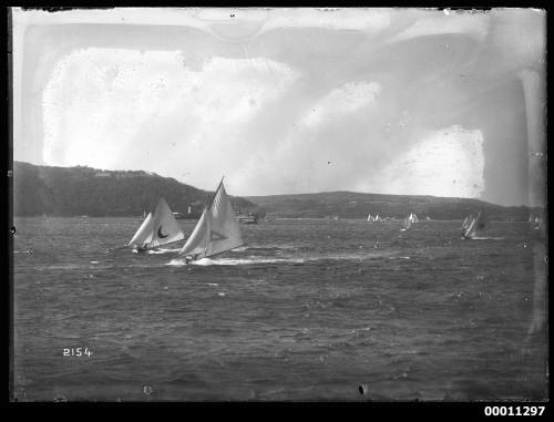 18-footers DEFIANCE, GLORIA and MISSISSIPPI on Sydney Harbour