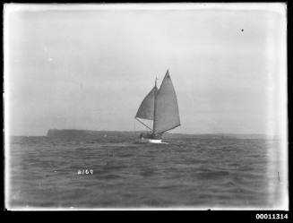 Transom-sterned yacht at Sydney Heads, inscribed 2169