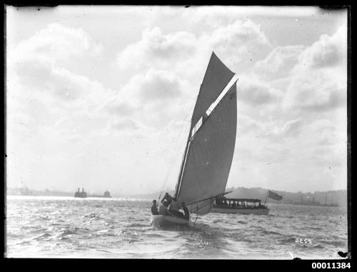 Gaff tops'l yacht on Sydney Harbour, INSC 2250