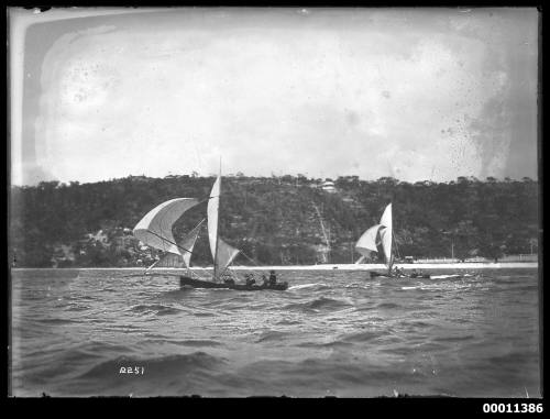 16-foot skiffs on Middle Harbour off Clontarf shore, inscribed 2251