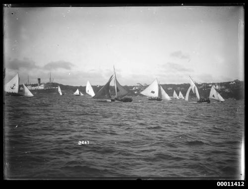 18-footers on Sydney Harbour, inscribed 2267