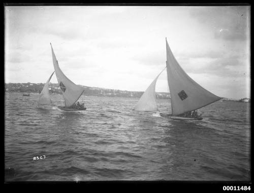 18-footers MASCOTTE and KISMET on Sydney Harbour, inscribed 2327