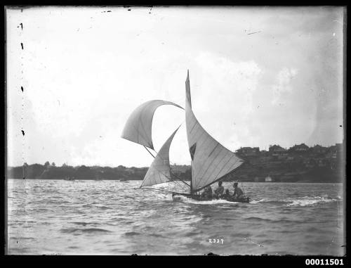 16-foot skiff racing up the Parramatta River, INSC 2337