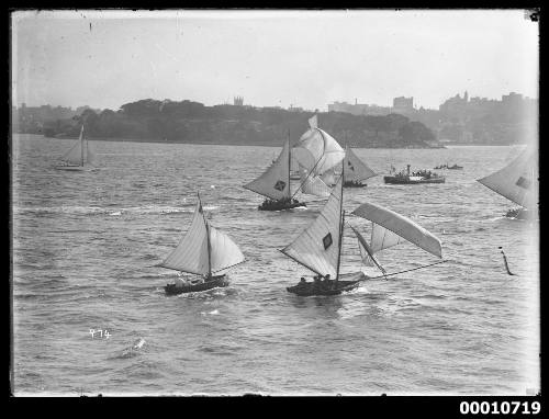 Mixed fleets racing off Botanic Gardens, inscribed 974