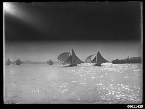 18-footers on Sydney Harbour, inscribed 2276