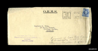 Envelope addressed to Captain B. M. Helm