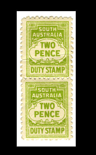 Two pence duty stamps, South Australia