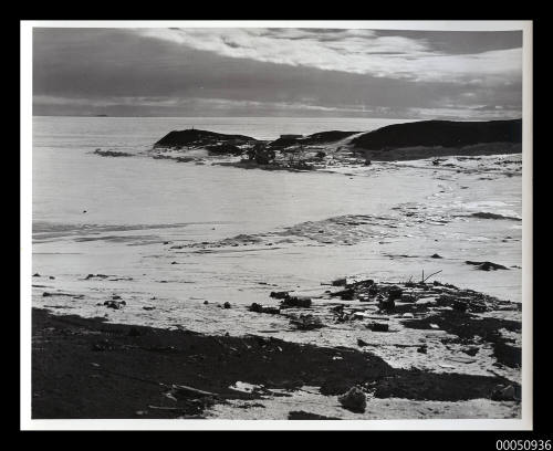 Shore of McMurdo Sound in Antarctica, littered with refuse