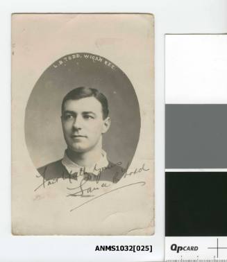 Photographic postcard featuring a portrait of Lancelot Beaumont Todd