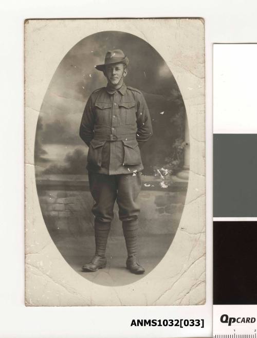 Photographic postcard of Samuel Wild in army uniform