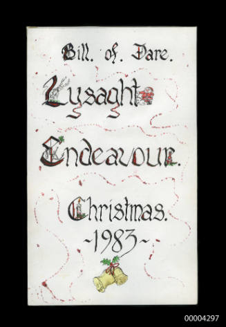 Christmas dinner crew menu from MV LYSAGHT ENDEAVOUR