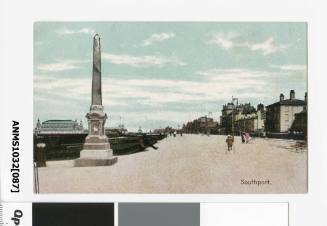Postcard featuring a colour photograph of Southport