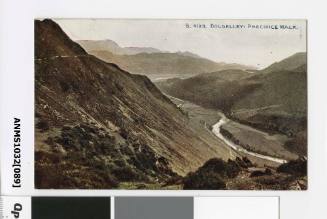 Postcard featuring a colour photograph of the Dolgelley Precipice Walk