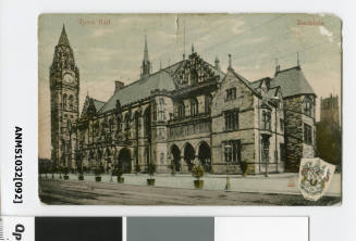 Postcard of Rochdale Town Hall sent to Beatrice Kerr