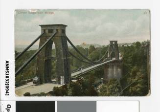 Postcard of the Clifton Suspension Bridge sent to Beatrice Kerr