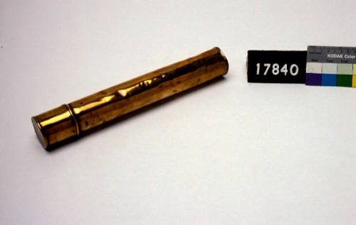 Brass tube used to store original papers relating to KRAIT