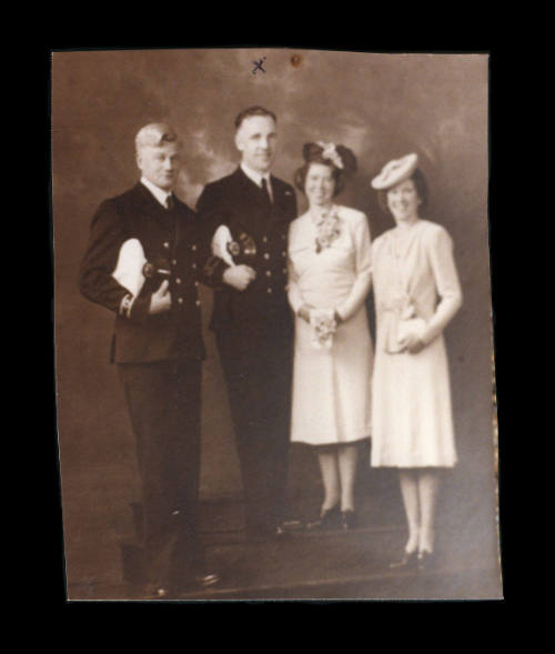 Radio Officer George Anderson and Eileen Antill on their wedding day, 13 August 1946