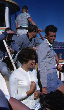 Young Australian swimmers on a boat