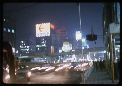 Tokyo at night, 1964 Olympics, Japan.