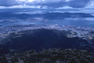 Elevated view of Hobart