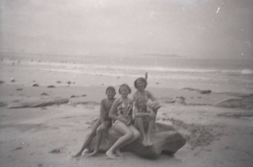 Three girls at a beach