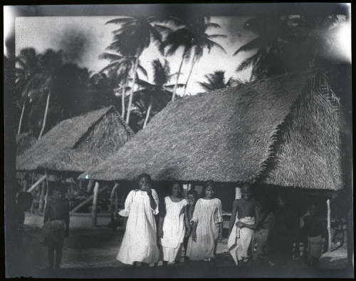 Villagers on a tropical island