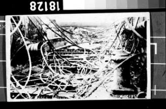 Fallen mast and destroyed rigging of German raider SEEADLER