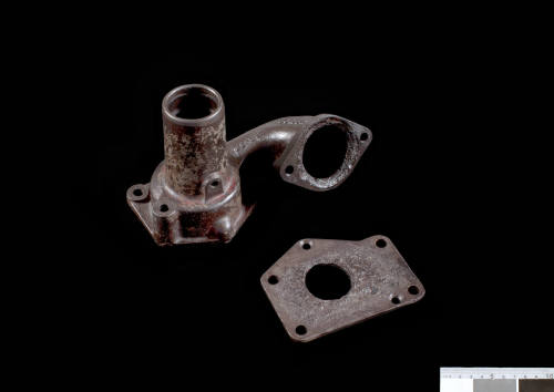 Water pump housing from an MG TA engine to be used to restore the hydroplane FIREFLY II