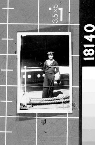 Royal Australian Navy sailor on deck