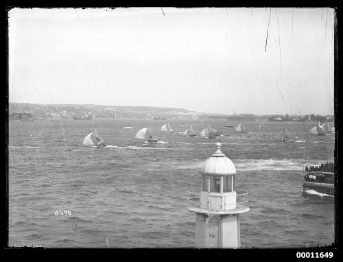 18-footer race on Sydney Harbour followed by LADY DENMAN