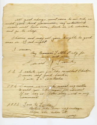 Three page handwritten letter by United States soldier Private Edward Leonski