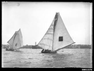 18-footers ARLINE and AVALON on Sydney Harbour, inscribed 2411