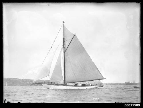 Yacht MORNA on Sydney Harbour between Bradleys Head and Point Piper