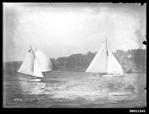 Yachts on Pittwater, inscribed  2374