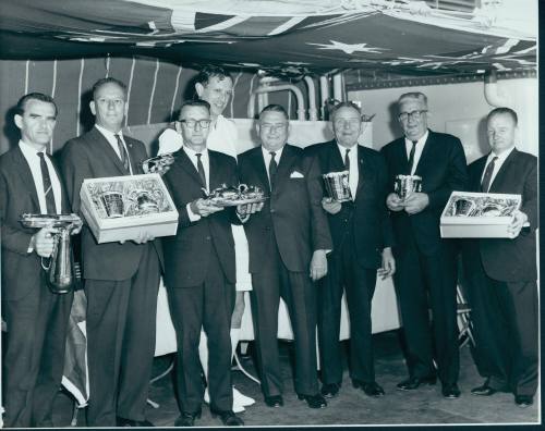 Public relation 54. P&O lines dairy trophy presentation on board "Patonga" 16.9.68 [Caption]